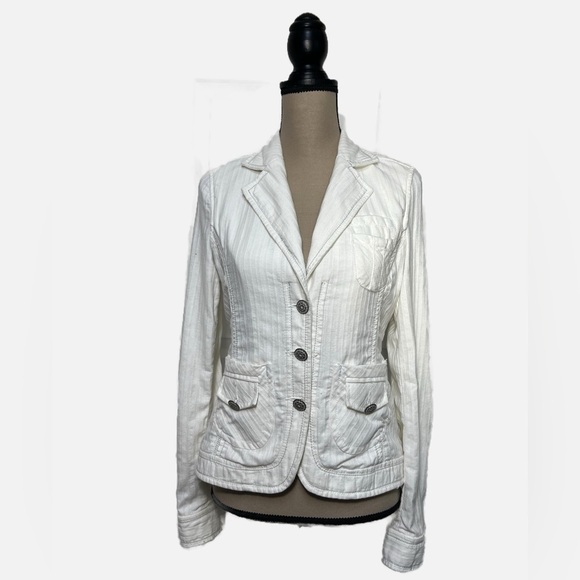 Sugar Lips Off White Ecru Jacket Eco Friendly Cotton Womens size M - Picture 1 of 5